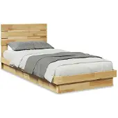 vidaXL Bedframe hoofdeinde zonder matras 75x190 cm massief hout eiken