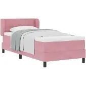 vidaXL - Boxspring - bed - met - hoofdeinde - Roze - 90 - x - 190 - cm - Fluweel