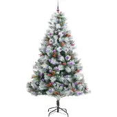 vidaXL Kunstkerstboom Groen en wit 240 cm PVC en Metaal en Plastic