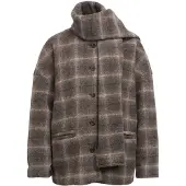 Object Tussenjas 'OBJMaise' bruin / cappuccino / zwart gemêleerd