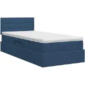vidaXL Opbergbed met matras met hoofdeinde Blauw 90 x 200 cm fluweel
