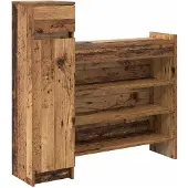 vidaXL Schoenenkast 100,5 x 28 x 100 cm Bewerkt hout Oudhout