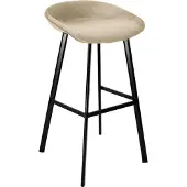 Kick Collection Kick barkruk Finn - 70cm - Champagne - Velvet stof - Verkrijgbaar in diverse kleuren