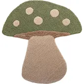 Bloomingville Tapijt - 90 cm - Wol - Paddestoel - Groen - - OneSize - Deken
