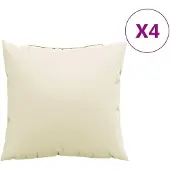 vidaXL Sierkussens 4 st 50x50 cm stof crèmekleurig