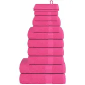 vidaXL 12-delige Handdoekenset FROGN 360 g/m² roze