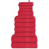vidaXL 12-delige Handdoekenset FROGN 360 g/m² rood