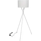 vidaXL Vloerlamp inclusief lampenkap 139 cm wit