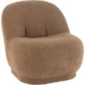 J-Line zetel Teddy Boucle bruin - textiel - 72 x 78 x 88 cm