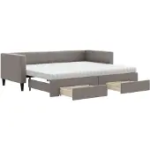 vidaXL Dagbed uitklapbaar met lades, taupe, 80x200 cm, stof