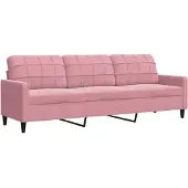vidaXL Driezitsbank 210 cm fluweel roze