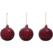 Ferm Living Flurry kerstballen 3-pack L, Picante Red