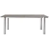 Ferm Living Atura eettafel Brushed Stainless Steel/Dark Tinted Glass, 90x200 cm