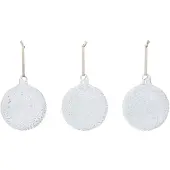 Ferm Living Flurry Glass Baubles - Set van 3 L | White