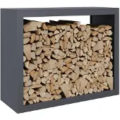 vidaXL Haardhoutrek 100x40x80 cm staal antracietkleurig