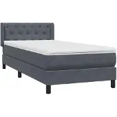 vidaXL Boxspring met matras fluweel donkergrijs 80x220 cm