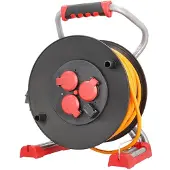 Bachmann professionele kabelhaspel 3xCEE7/3 H07BQ-F 3G 2,5mm² 1xUSB 40,0m