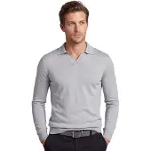 Born with Appetite polo v hals grijs lange mouw
