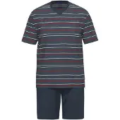 Ammann Pyjama kort ' Barcelona ' nachtblauw / rood / wit