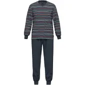 Ammann Pyjama lang ' Barcelona ' nachtblauw / rood / wit