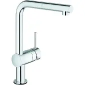 GROHE Minta Touch elektronische keukenkraan met draaibare L uitloop met uittrekbare mousseur en 6V lithium batterij chroom
