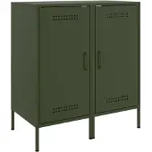 vidaXL Dressoirs 2 st 36x39x79 cm staal olijfgroen