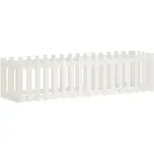 vidaXL Plantenbak verhoogd hekontwerp 200x50x50 cm grenenhout wit