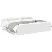 vidaXL Bedframe met lades, wit, 200x200 cm, houtvezel