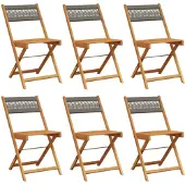 vidaXL Klapstoelen 6 stuks Grijs Massief Acaciahout