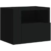 vidaXL Nachtkastje wandgemonteerd 45x30x35 cm zwart