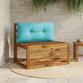 vidaXL Rugkussen PUTTEN 100% Polyester Turquoise 80 x 40 x 10 cm