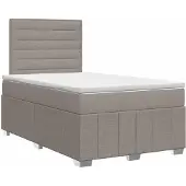 vidaXL Boxspringbed met matras met hoofdeinde Taupe 120 x 190 cm Stof