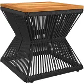 vidaXL Salontafel met metalen frame, zwart, 38x38x38 cm, acaciahout