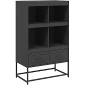 vidaXL Hoge kast 68x39x111,5 cm staal zwart