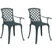 vidaXL Tuinstoelen 2 st gietaluminium groen