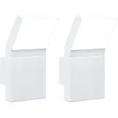 vidaXL LED-buitenwandlampen, 2 stuks, wit, aluminium drukgietsel
