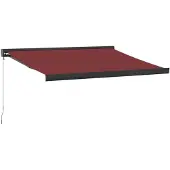 vidaXL Luifel handmatig uittrekbaar 350x250 cm bordeauxrood
