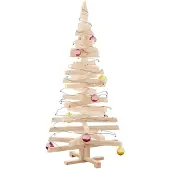 vidaXL Houten kerstboom KOTKA 150 cm Massief grenenhout Naturel