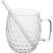 Barlife Moscow Mule Glass Hammertone Set2 Transparant Incl. 2 Eco Rietjes