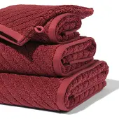 HEMA Handdoek - zware kwaliteit diagonaal bordeauxrood (bordeauxrood)