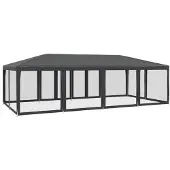 vidaXL partytent met 12 mesh-zijpanelen, antraciet, 8x4 meter, HDPE