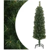 vidaXL Kunstkerstboom met standaard smal 120 cm PVC groen