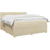 vidaXL Boxspringbed met matras Crèmekleurig 180 x 200 cm Stof