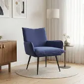 vidaXL Fauteuil Politieblauw fluweel