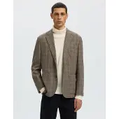 Selected Wolmix Single-breasted Blazer Heren Bruin 54