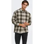 Only & Sons Overhemd 'ONSKosta' cappuccino / olijfgroen / spar