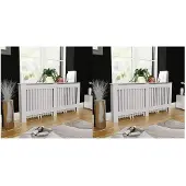 vidaXL Radiatoromsluiting, 2 stuks, wit, houtvezel, 172 cm