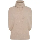 ROUGE EDIT Gebreide bodywarmer beige