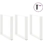 vidaXL Eettafelpoten 3 st U-vormig 90x(72-73) cm staal wit