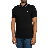 Lyle & Scott Polo Shirt Met Contrasterende Boord, Zwart